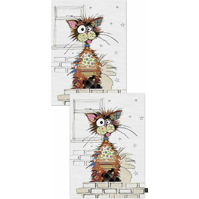Theedoek cadeauverpakking ziggy kat Kiub Kook (x2)