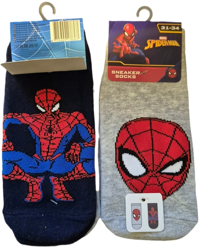 spiderman sneakersoks 2 pack 31/34