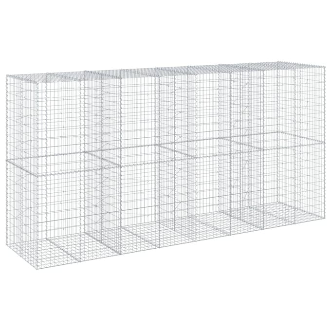 vidaXL - Schanskorf - 400x100x200 - cm - gegalvaniseerd - ijzer - zilverkleurig