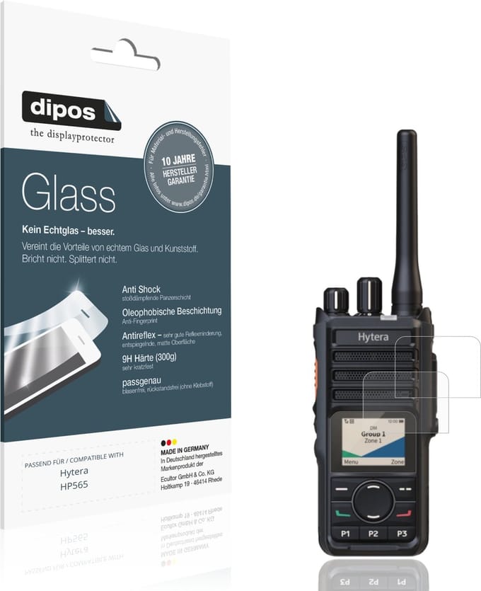 dipos – 2x Matte Pantserfolie geschikt voor Hytera HP565 | 9H Screenprotector