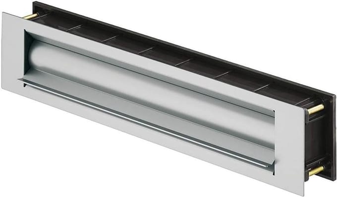 Brievenbusklep - Postinworp - Postontvangst - Met zelfsluitend - 400x70mm - Aluminiumlook