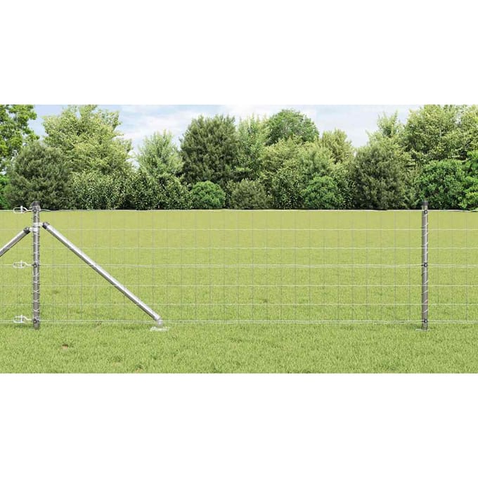 vidaXL - Euro-hek - met - grondpennen - 25 - x - 0,4 - m - Gegalvaniseerd - staal - Mesh