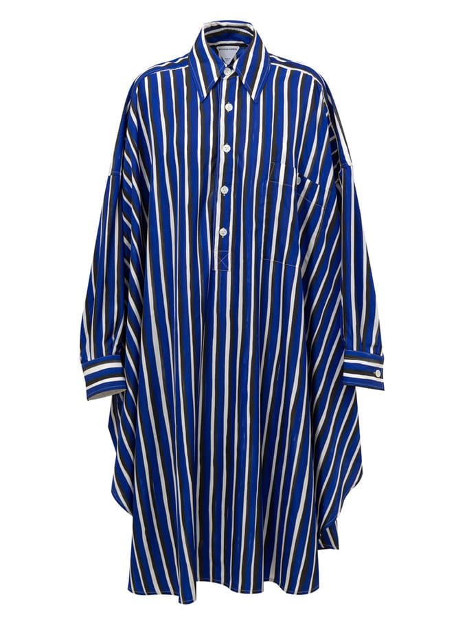 Kaftano Shirt Jurk in Righe Bottega Veneta