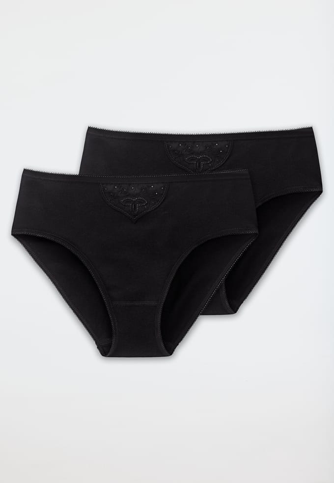 Schiesser Tai Slip 2 Pack - Cotton Essentials Dames Onderbroek - zwart