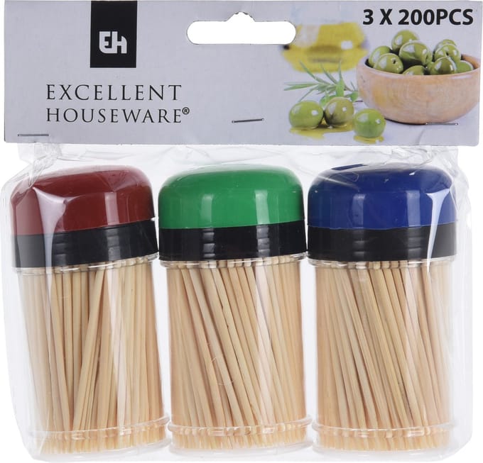 Excellent Houseware - Bamboe Cocktailprikkers - 150 Stuks - 3 Pakken