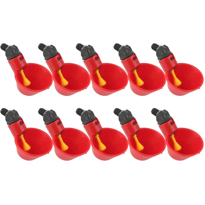 10 stuks pluimvee waterdrinkbekers drinkbak voederbak voor vee kippen wit