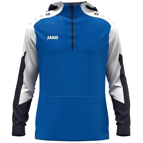 Jako Dynamic Hooded Half Zip Heren - Royal / Wit / Marine | Maat: M