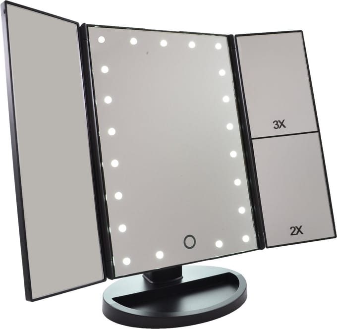 Spiegel met LED verlichting - Make-upspiegel - Zwart