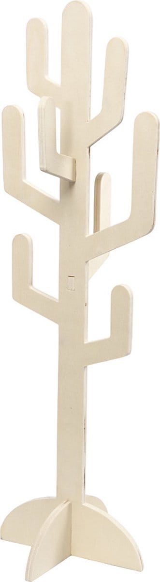 Houten cactus, H: 60 cm, B: 18,5 cm, dikte 8 mm, 1 stuk