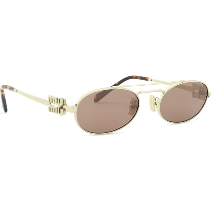 Miu Miu Ovaal Dames Licht Goud Bruin Zilver MU 54ZS
