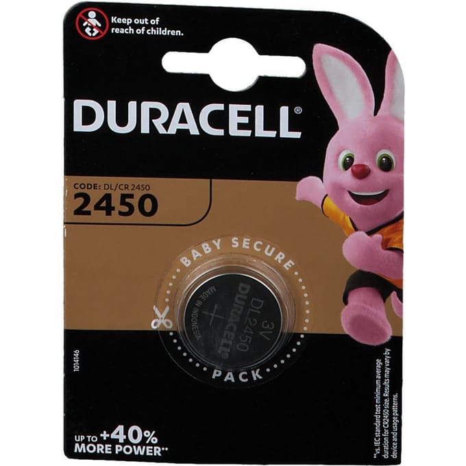 Batterij duracell knoopcel 1xcr2450 lithium 3v-540mah