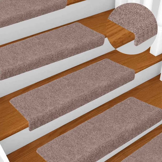 vidaXL - Trapmatten - zelfklevend - 30 - stuks - 65x21x4 - cm - lichtbruin