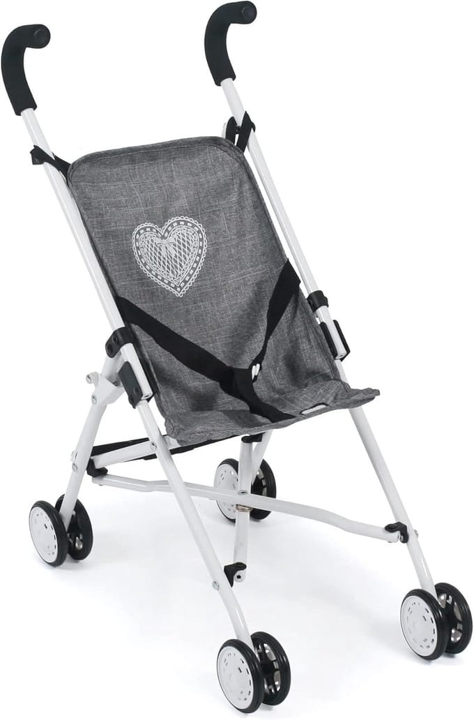 Poppenbuggy Mini-Buggy voor Kinderen - Grijs Jeans Design