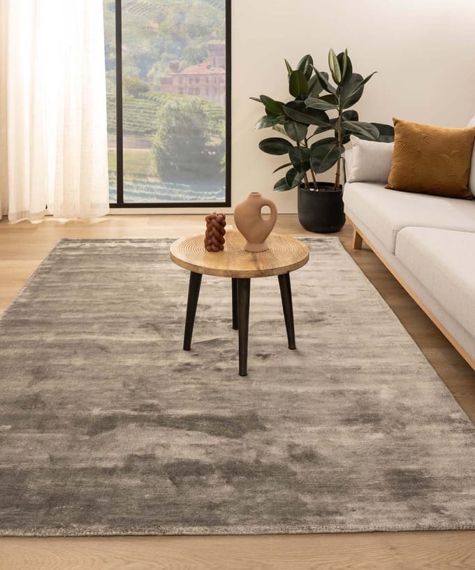 Viscose vloerkleed - Pearl zilver 250x340