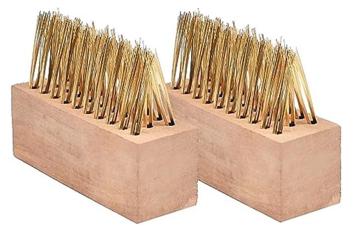 2pcs Patio Weed Wire Brush Head - Steel Bristles Weeding Tool for Block Pavement Cleaning