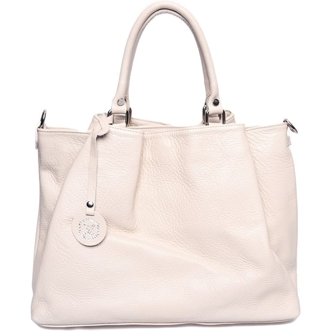 Luisa Vannini Beige Rundleer Tas