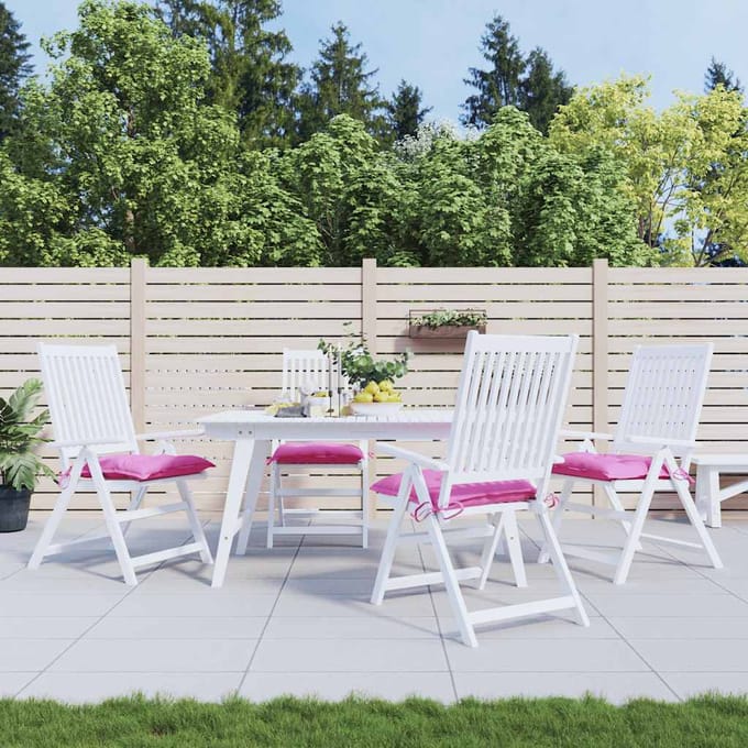 vidaXL - Stoelkussens - 4 - st - 40x40x7 - cm - stof - roze