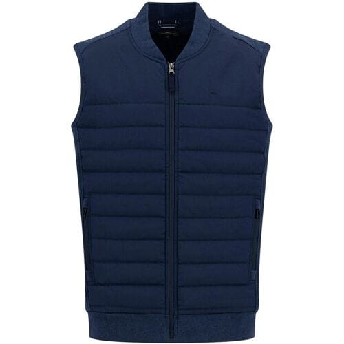 Fynch-Hatton Body-Warmer Hybrid Vest College Collar Navy / male