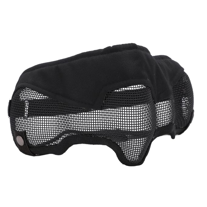 Half Face Mesh Mask Verstelbaar met Oorbescherming Mesh Masker voor Paintball CS Spel