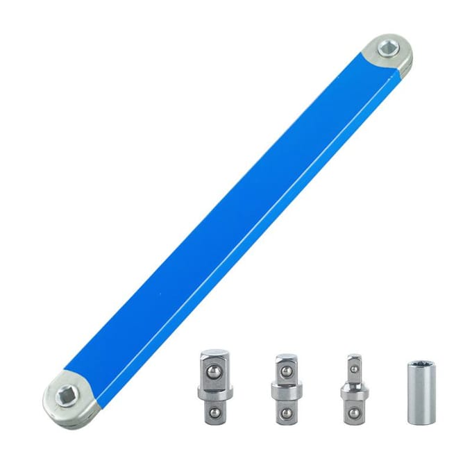 Clé à rallonge déportée Outil de rallonge pour espaces restreints avec adaptateurs d'entraînement 1/2 , 1/4  et 3/8  Universel bleu