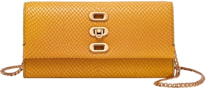 FOSSIL Leren Schoudertas Penrose Wallet Yellow Geel