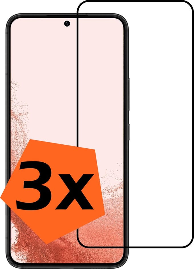 Screenprotector - 3 Stuks - Geschikt voor Samsung Galaxy S22 Plus - Full Cover - Gehard Glas - Beschermglas - Tempered Glass - Screen Protector