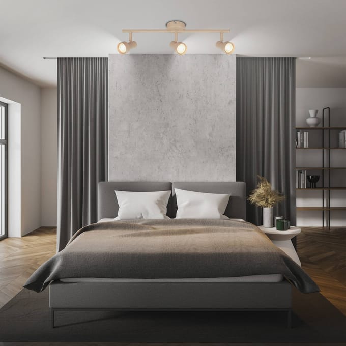 B.K.Licht Tapp - Opbouwspot - plafondspot (plafondlamp) - 3x GU10 fitting - taupe / beige - 47.5 cm