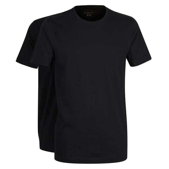 Bugatti T'shirt R-Hals 2 pack - zwart - maat 2XL