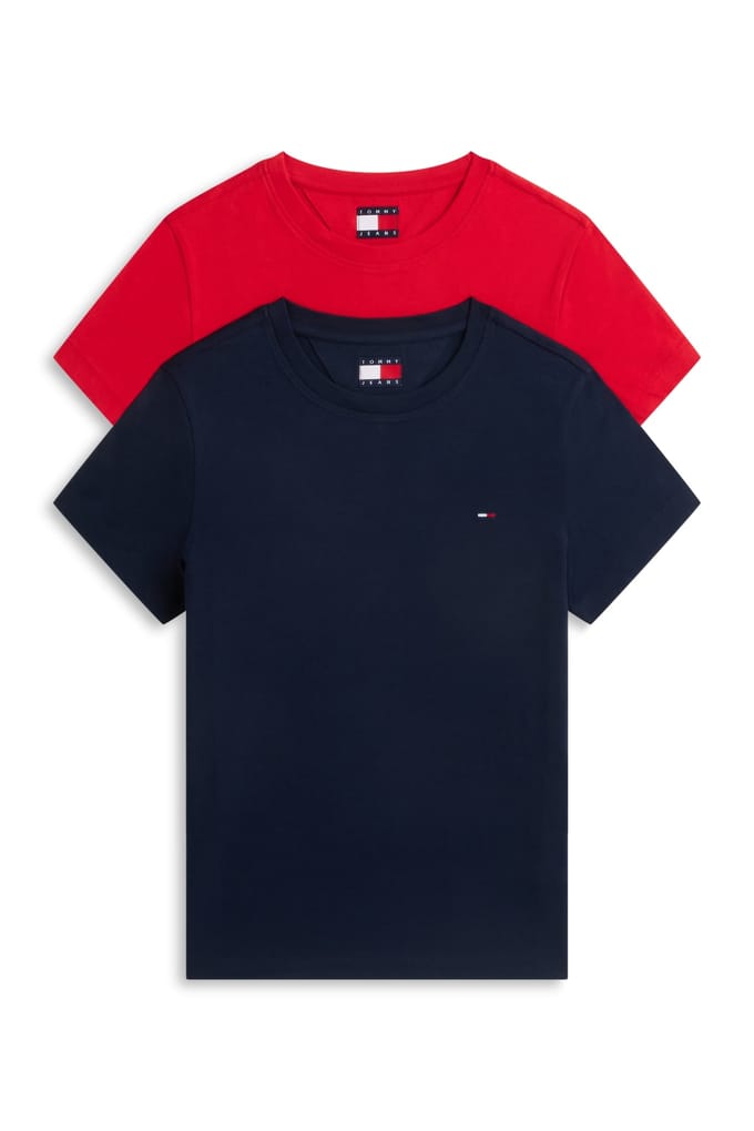 Tommy Hilfiger 2-pack C-neck Tee Dark Night Navy/amaryllis Red Größe: S | Hemden Outlet | Damen | Schwarz
