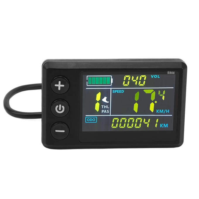 Compteur de vélo électrique avec écran LCD ABS, étanche, écran couleur LCD S866 black