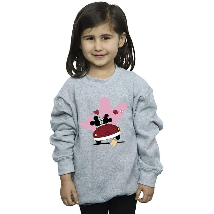 Disney Meisjes Mickey Mouse Car Print Sweatshirt (Wit)