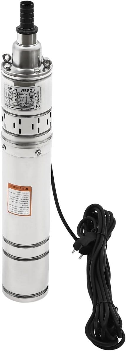 Diepbronpomp - Dompelpomp RVS - Watervoorziening - Geluidsarm 0-30dB - 50m opvoerhoogte - Zilver