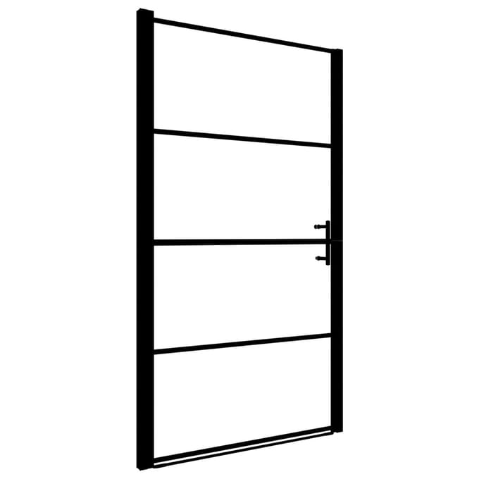 vidaXL - Douchedeur - 100x178 - cm - gehard - glas - zwart