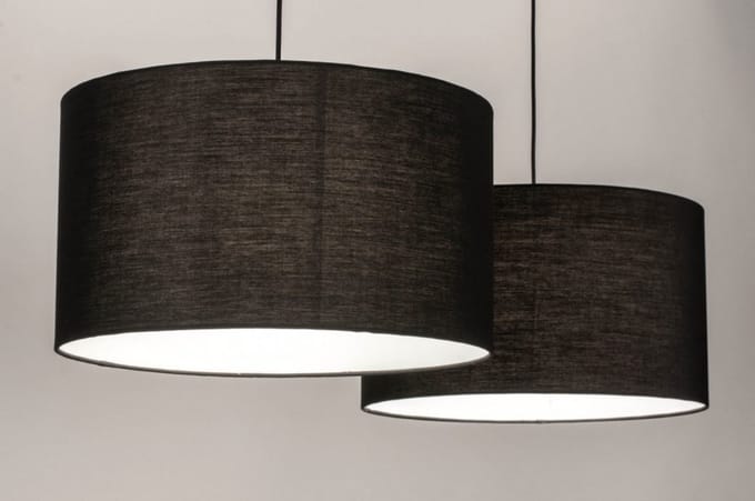 Lumidora Hanglamp 30862 - SHANNON - 2 Lichts - E27 - Zwart - Metaal