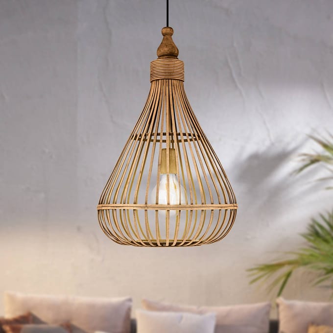 EGLO Amsfield Hanglamp - E27 - Ø 35 cm - Bruin