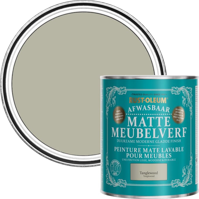 Rust-Oleum Grijs Afwasbaar Matte Meubelverf - Tanglewood 750ml