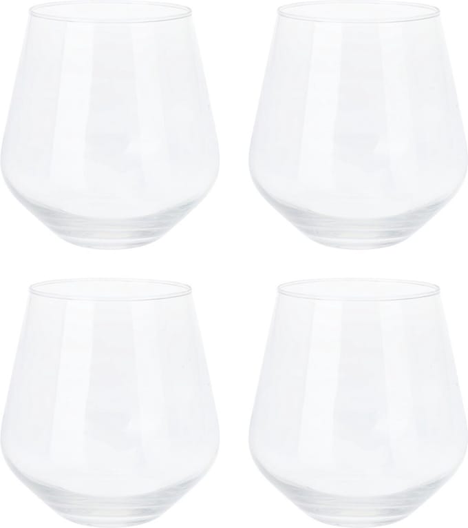 Excellent Houseware - whiskey glazen - 4x - transparant - 450 ml - drink/waterglazen