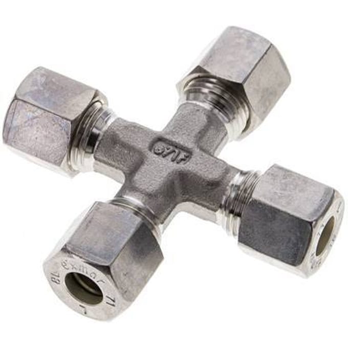 8L RVS Kruissok Knelfitting 315 Bar DIN 2353 - FL4X-O-S-08-L