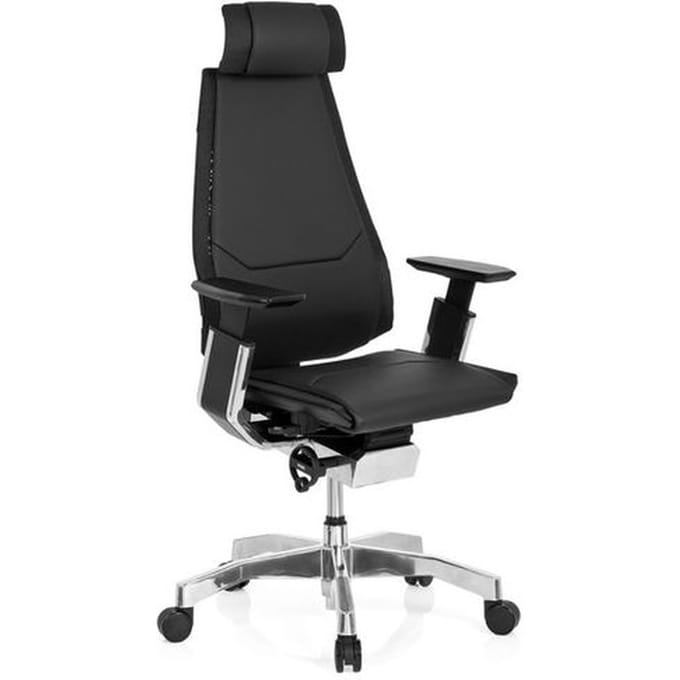 hjh office Genidia Pro - Bureaustoel - Leder - Zwart