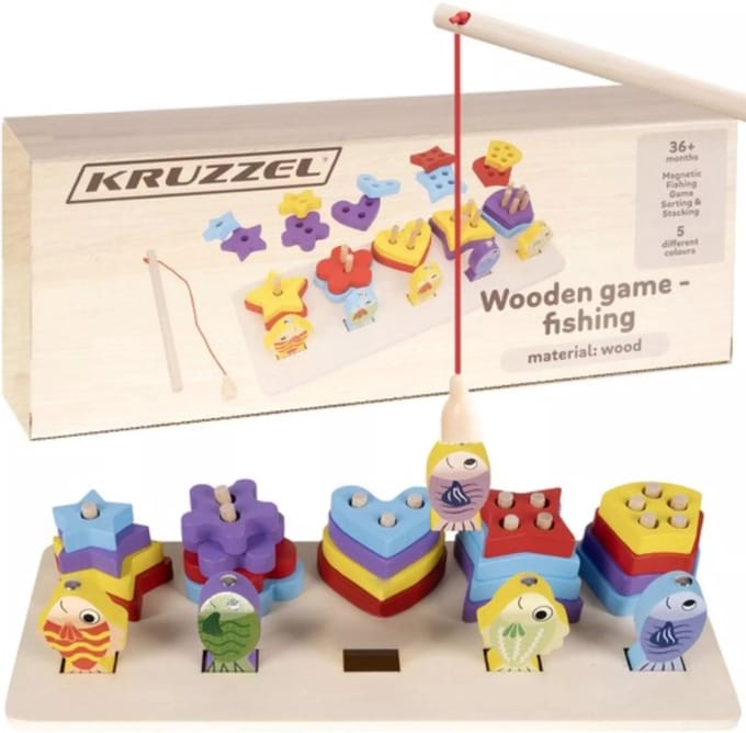 Kruzzel Houten Sorteerder - Vissen Vangen: Spelend Leren & Ontwikkelen
