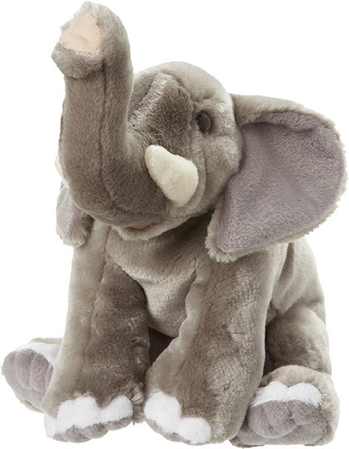 Nature Planet olifant knuffel - pluche - 18 cm - knuffeldieren - voor kinderen