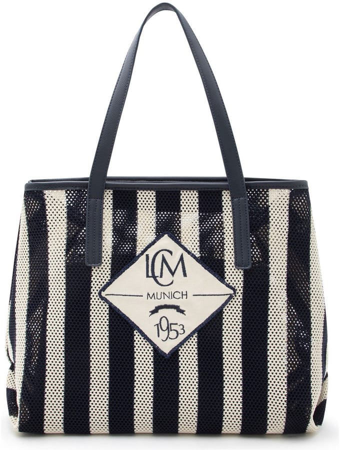 L.CREDI shopper Rima Shopper Marine / Weiss donkerblauw