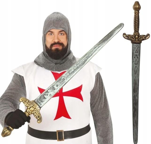 Épée de Chevalier à Deux Mains Arme Médiévale Guerrier Gladiateur Bal 90Cm