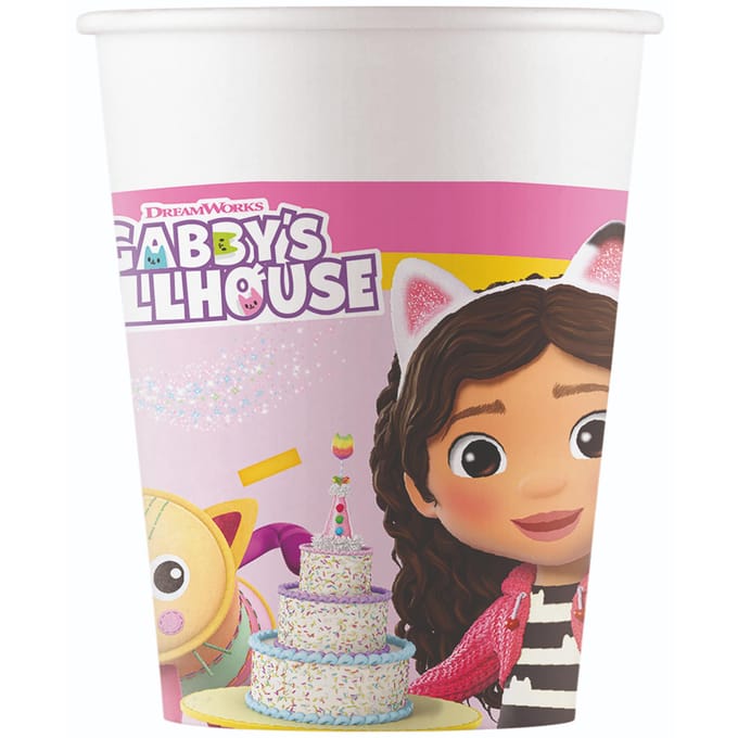 Vegaoo - 8 Gabby's Poppenhuis bekers 200 ml