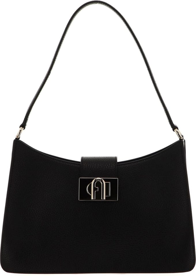 FURLA Leren Schoudertas 1927 Soft Shoulder Bag Nero Zwart