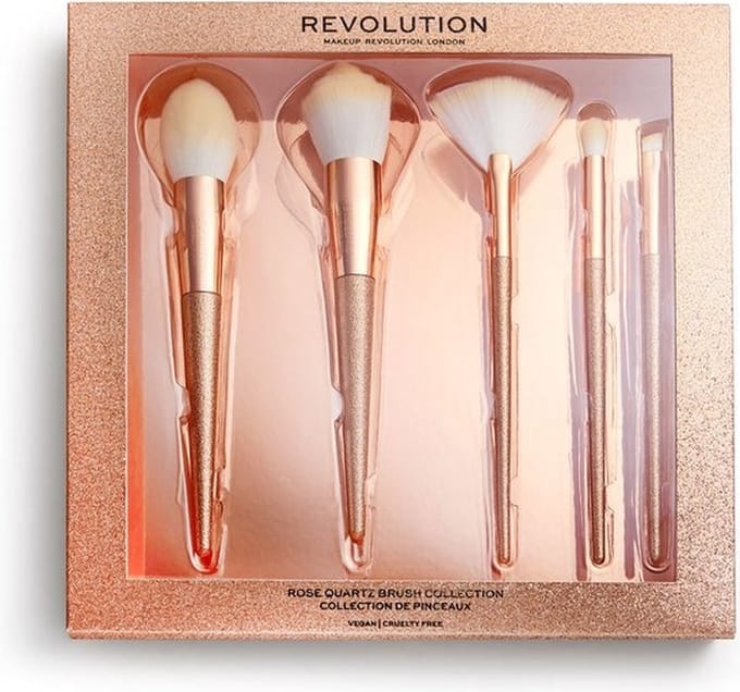 Makeup Revolution Precious Stone Brush Set Rose Quartz - Kwasten Set - Cadeauset - Make-up - Cadeau