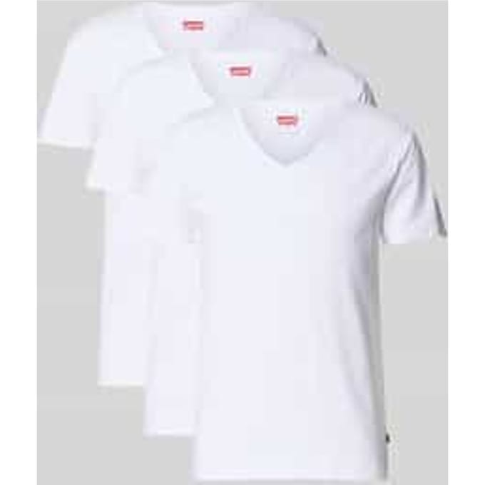 Regular fit t-shirt van katoenmix in set van 3 model 'SOLID'