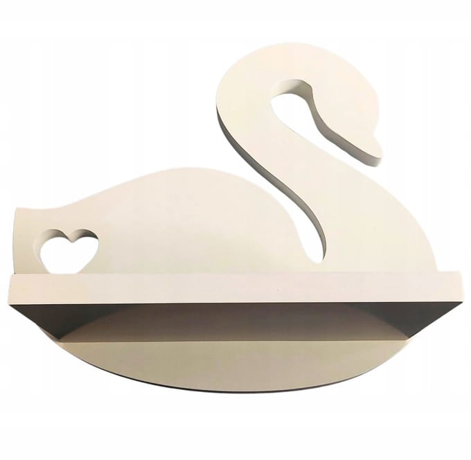Witte zwaan kinderkamer plank - Decoratief en functioneel
