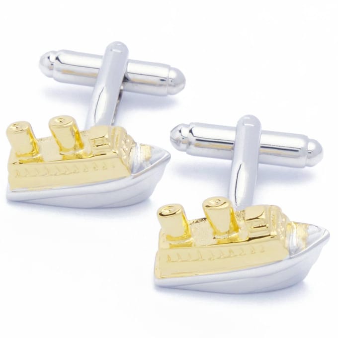 Manchetknopen - Boot Schip Zilver en Goud