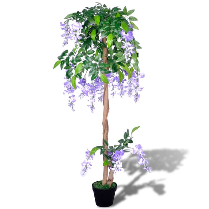 vidaXL - Kunstplant - blauwe - regen - met - pot - 120 - cm